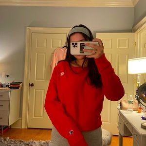 Red champion sweatshirt size small